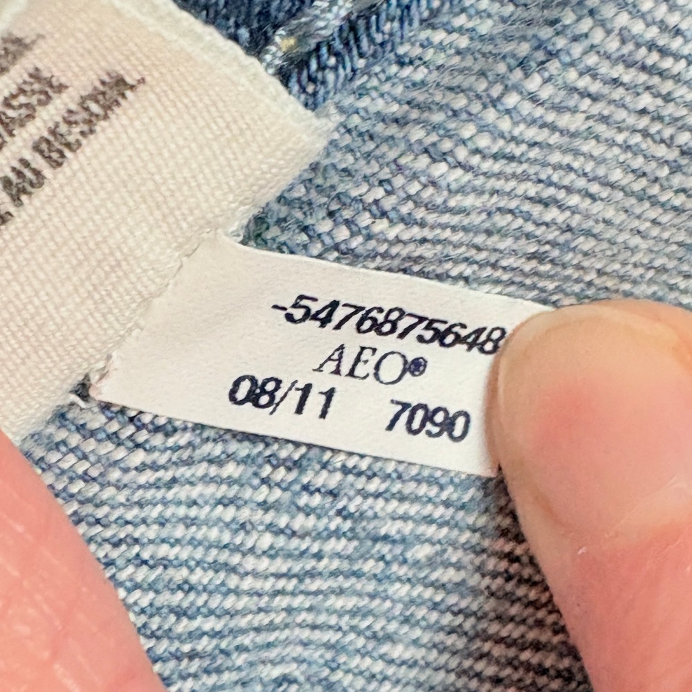 American Eagle Flare Jeans Women 8 Light Blue Excellent Low Rise Button Fly Y2K - Picture 10 of 14